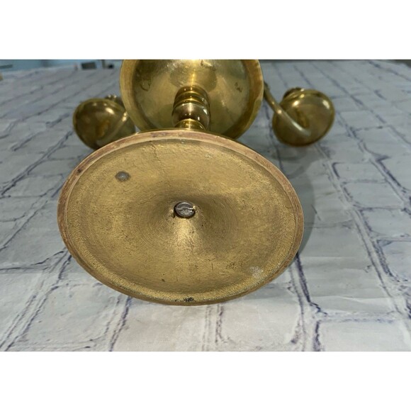 Vintage Dutch Brass Bronze Candelabra Holds 5 Candles - Picture 6 of 11